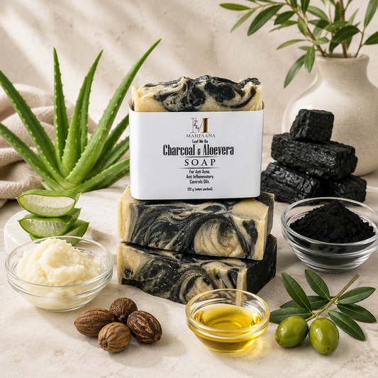 Charcoal & Aloe Vera Soap by Mahfaana