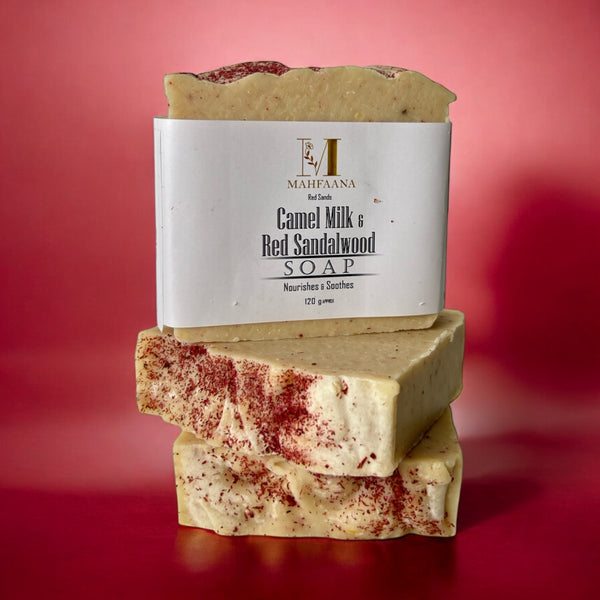 Camel Milk & Red Sandalwood Soap by Mahfaana.