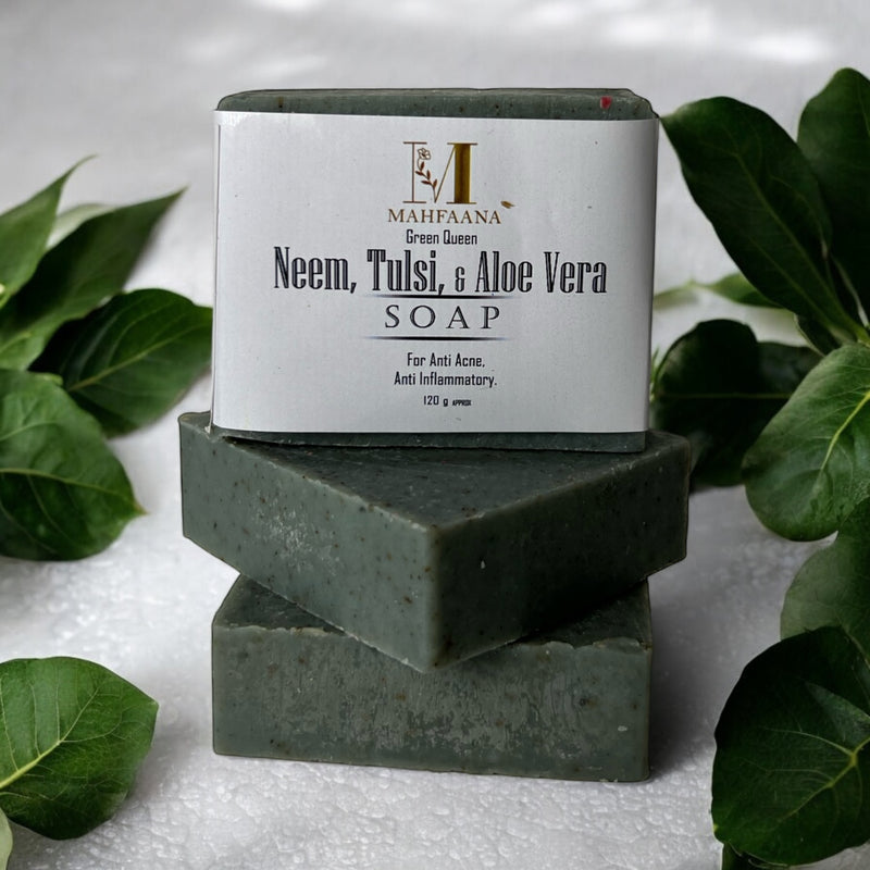 Mahfaana Neem, Tulsi and Aloe Vera Soap.